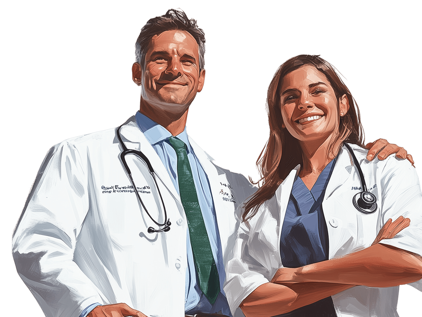 Ilustração de médico sorridente para consulta